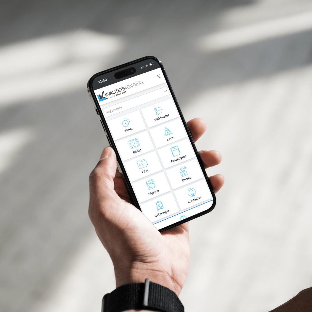Forside Kvalitetskontroll mockup